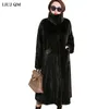 Oversize Jacket Parka Winter Clothing Women Faux Fur Jacket hairy Long Fur Coat Lapel OverCoat Thick Warm Female Plush Coats 5XL 211206