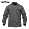 Tacvasen Men's Militares Clothing Lightweight Exército Camisa Rápida Camisa Tática Drea Verão Removível Manga Longa Caça Caça 210410