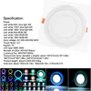 Dimbar Round LED Panel Light Ultra-Thun Slim Cool White 6W + RGB 3W Inbyggd taklampor Hem Officiell Belysning 18W + Blå 6W