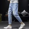 2020 Hot Selling Jeans Men Vår Ankellängd Byxor Penna Byxor Mäns Mode Denim Jeans Maskulina Byxor X0621