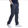 Haute qualité pantalons décontractés hommes militaire tactique Camouflage Cargo pantalon multi-poches mode noir armée pantalon H1223
