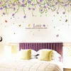 New purple flower cane sitting room bedroom home decoration wall stickers in the wall to stick on the wall 210420