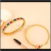 Smyckesdesign Dainty CZ Rainbow Armband för kvinnor Girl Crystal Gold Charm Big Bangle smycken bröllop gåva droppe leverans 2021 DR269J