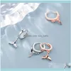Jewelry2021Sier Mermaid Tail Zircon Hoop Earrings Rose Gold Earring Jewelry For Women Gifts & Hie Drop Delivery 2021 U4Du2