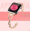 2022 Geschikt voor Apple Strap Fashion Small Fragrance Metal Rvs Single Ring Denim Chain Iwatch P 38 40 42 44mm