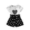 Été amour T-shirt + dot shorts deux pièces bébé fille ensemble de vêtements à manches courtes enfants tenues vêtements