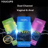 Youcups Dual Channel Male Onani Cup Silicon Realistic Vagina Vuxen Sexleksaker för män Penis Fake Pussy Masturbator för Man