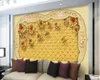壁紙Papel de Parede高級ゴールデンローズ壮大な3D壁紙、リビングルームの寝室テレビSofa Wallpaper壁紙Cafe