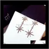 Super Glittering Fashion Luxury Designer Zircon Diamond Cute Snowflake Korean Style Dingle Chandelier örhängen för Woman Girls VDU6278100