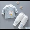 Baby Kids Maternity Drop Delivery 2021 Winter Born For Girls Baby Girl Boys Outfit Cotton Jacket Childrens Clothing Sets Of Sports Clothes A6