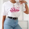 Marchin Graphic Tee Girl Power Kawaii Cute Aesthetics Female Tee Cotton 90s Fashion Casual Funny Women T-Shirt 210518