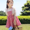 2021 Summer Baby Girls Fly Sleeve Evening Party Dresses Kids Lace Princess Dress Children Girl Clothes Blue/Red Q0716