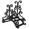 Wrought Iron Hose Rack Holder Equipment Scrowl New Garden Outdoor Decorative Reel Hanger Cast Antique Style Rust Brown Finish Wall Mount Vintage Ornament