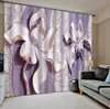 Curtain & Drapes 3D Stereoscopic Flower Window Blackout Curtains For Living Room Bedroom Home Decoration Purple Romantic