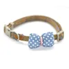 Dog Collars Jewelry Teddy Plaid Cotton Filled Bow Single Collar Traction Cat