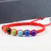 Brins de perles 7 Chakra Charms Rock Bracelets Pour Hommes Femmes Diffuseur Chaîne Ethnique À La Main Noeud Corde Bouddha Yoga Paryer Bijoux Cadeaux Fawn22