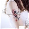 24 soorten bloem tattoo tijdelijke lichaam sticker gradiënt kleur sakura bloemen wegwerp tatouage temporaire drop levering 2021 boeken tatoeages