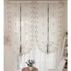 Topfinel Butterfly Flower Roman Sheer Gordijn Voor Woonkamer Keuken De slaapkamer Geborduurde Raambehandeling Gordijn Tule 210913