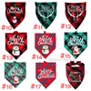 33 couleurs Chiens de Noël Bandana Vêtements pour chiens Buffalo Plaid Joyeux Père Noël et bonhomme de neige Imprime Écharpe triangulaire double couche réversible Accessoires classiques pour animaux de compagnie A143