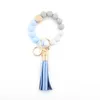 Party Supplies Fashion Silicone Bead Bracelets Beech Tassel Key Chain Pendant Leather Bracelet Women's Jewelry 14 Style RRA9593