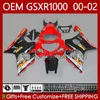 OEM Body kit For SUZUKI GSXR 1000 CC GSXR-1000 01-02 Bodywork 62No.36 GSXR1000 K2 1000CC 2001 2002 2002 GSX-R1000 GSX R1000 00 01 02 Injection mold Fairings factory red