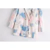 Casual women's jacket suit spring and autumn fashion long-sleeved tie-dye ladies blazer Trendy little Female 210527