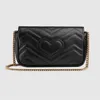 Super Mini 16.5 cm Marmont Crossbody sleutelhanger portefeuille tas chevron zachte lederen dubbele g metalen achterkraden hartvorm