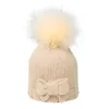 Chapeaux d'hiver bébé filles tricoté chapeau gants automne enfants chaud coupe-vent oreille nœud papillon casquettes mignon enfants bonnet casquette