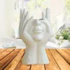 Vases 2021 Ceramic Creative Sculpture Human Face Flower Vase Art Head Abstract Plant Pot Home Decor Arrangement