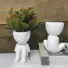 花瓶クリエイティブな人間の形をした植木鉢飾りのパーソナライズされた樹脂工芸家の家庭用ベッドルームオフィスの装飾のための家具