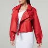 Chaqueta FTLZZ de piel sintética para mujer, abrigo de otoño e invierno para mujer, tallas grandes, de gran tamaño, de Pu, para motociclista, prendas de vestir informales para mujer, ropa de calle