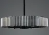 Lampada moderna minimalista rotondo lampadario di cristallo fumé luce LED E14 tavolo da pranzo da soggiorno Art Déco moderno ovale sospeso