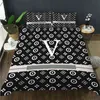 Fashion King Size Designer Bedding Set Covers 3 Pcs Letter Printed Silk