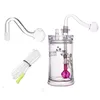 Partihandel mini plastolja Rig Bong Liten 10mm Kvinna Tjock Pyrex Bägare Travel Dab Rigs Bongs för rökning med glasskål