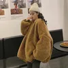 Dameswol Blends herfst winter faux bont jas vrouwen 2021 casual warme zachte jas pluche overjas flodderige kleding voor vrouwelijke 5601