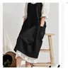 Newest Vintage Women Lady Linen Cross Back Apron Housework Baking Wrap Florist Dress Cafe Kitchen Cooking Casual Apron Dropship