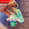 New Fashion Magic Bunny Leather Bag Car Keychain Plastic Soft Rubber Doll Pendant Key Holder Ring Accessories Jewelry Gift G1019