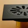 Modern Pure Black Invisible Shower Floor Drain Bathroom Balcony Use Brass Material Rapid Drainage Tile Insert Square Drains 609 R1366959