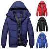 Manlig jacka Solid Färg Hooded Warm Slim Winter Down Coat Male Down Coat för Daily Wear G1108