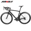 Airwolf 700C Full Carbon Fiber Complete Road Bike Track Bicycle with Genuine Shimano groupset 11 Speed Bikes 44/49/52/54/56/58cm 6.5kg