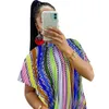 Sexy Moda Multicolor Mulher Mulher Venda Venda Outfits Verão Manga Curta Vintage Casual Boho Midi Vestidos Streetwear 210525