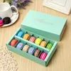 12 Izgaralar Macaron Wrap Kağıt Düğün Parti Hediye Kutuları 20 * 11 * 5 cm Çikolata Çerez Paketleme Kutusu