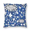 Almofada/travesseiro decorativo Chinoiserie Vines Square Casal Cushions para SofA Blue Delft Padrão Passagem personalizada