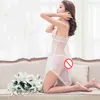 Sexy Set Intimo Lingerie Trasparente Sleepwear Reggiseni Pigiama Allettante Pigiama da notte Fun Sleepdress Jacquard Mesh Seducente Body Night Robe ZL0142