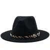 Fedora Kapelusze Mężczyźni Szeroki Brim Winter Women Band Pas Falted Felted White Green Vintage Casual