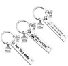 Acier inoxydable pendaison de crémaillère porte-clés pendentif famille amour porte-clés maison créative bagages décoration porte-clés 12*50 MM en gros