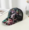 Party Hats Summer Sequin Caps Women's Breathable Sunshade Baseball Hat Fashion Net Cap 4 Colors DB083