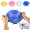 Silicone Stretch Lids Suction Pot Lids Food Wrap Bowl Pot Lid Fresh Keeping Wrap Seal Lid Pan Cover Kitchen Accessories 6PCS/Set DAP303