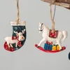 Kerstmis schattige hanger cartoon houten walnoot man trojan paard hangers vakantie decoraties WY1429