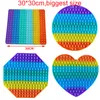 30 * 30CM Big Rainbow Décompression Pousser Bulle Jouet Faveur Coloré Anti-Stress Sensoriel Silicone Jouets Enfants Adultes en stock Envoi Rapide